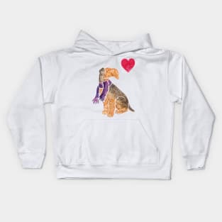 Watercolour Airedale Terrier Kids Hoodie